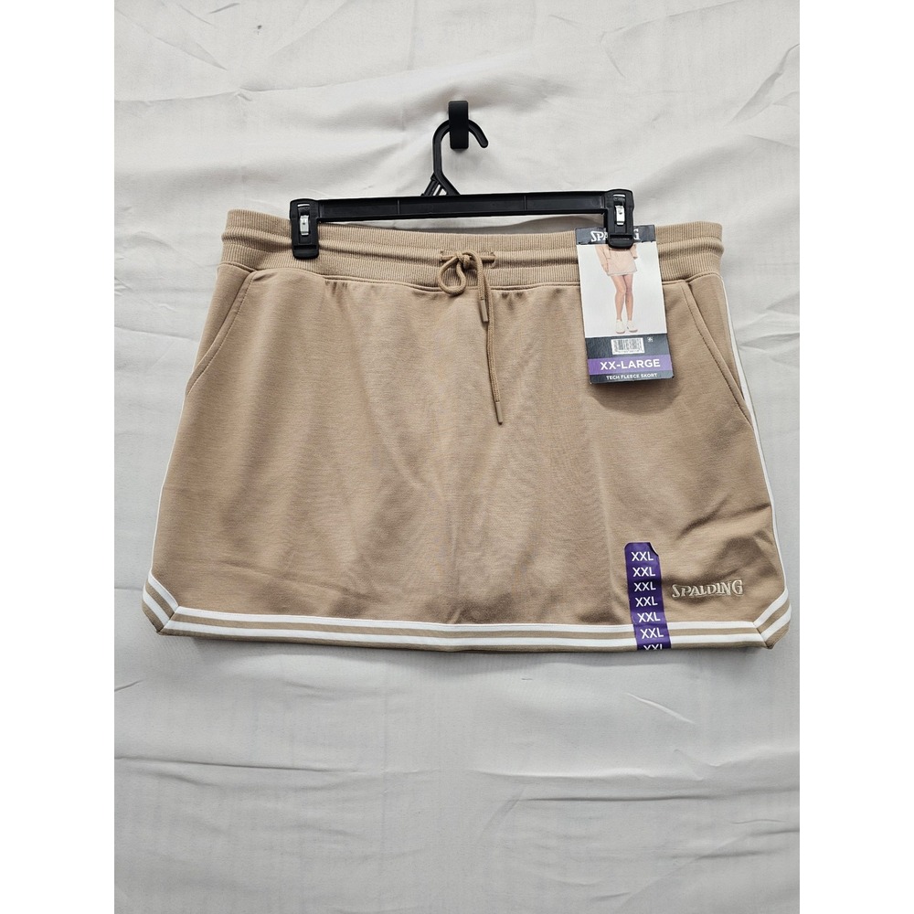 Spalding Womens Tech Fleece‎ Skort Brown Poly Blend Athletic Size XXL